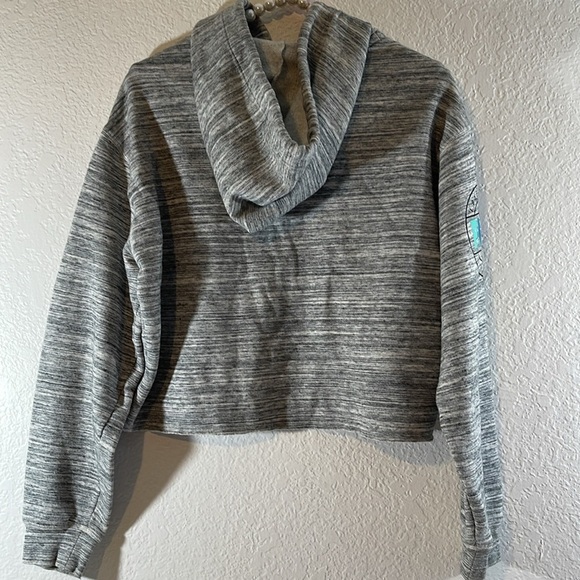 PINK Victoria’s Secret Cropped Hoodie Grey & White Size Small - Picture 4 of 10